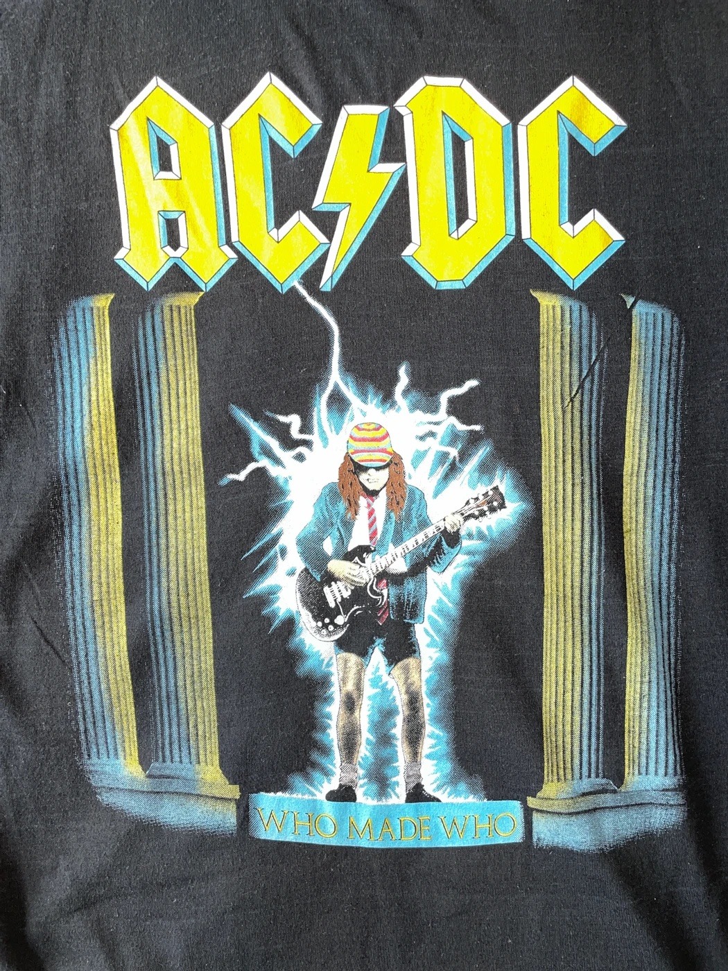 Vintage Ac Dc Who Made Who Tour Angus Young T Shirt 1986 Bidstitch